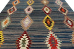 9x12 Blue and Multicolor Turkish Tribal Rug