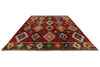 13x15 Burgundy and Multicolor Turkish Tribal Rug