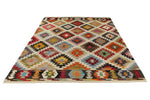 10x14 Ivory and Multicolor Turkish Tribal Rug