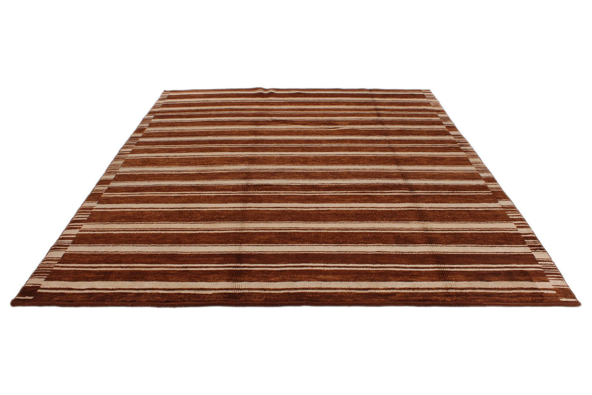 9x12 Brown and Multicolor Turkish Tribal Rug