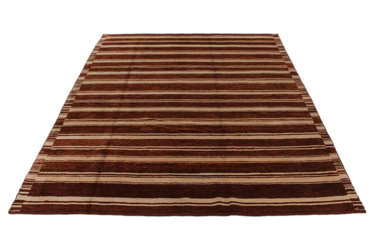 9x12 Brown and Multicolor Turkish Tribal Rug