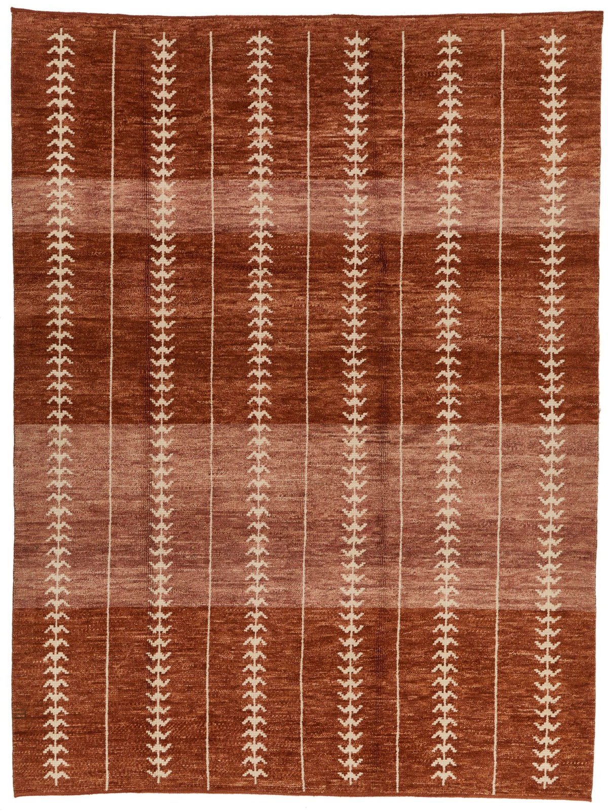 9x12 Rust and Ivory Turkish Tribal Rug