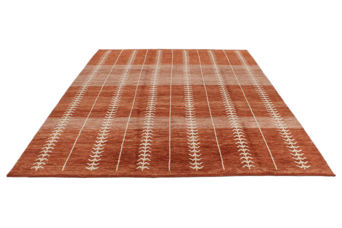 9x12 Rust and Ivory Turkish Tribal Rug