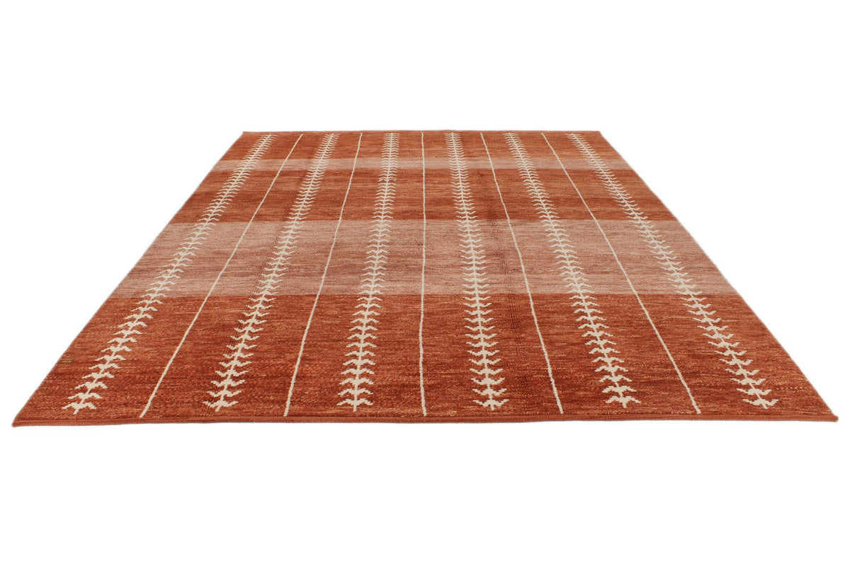 9x12 Rust and Ivory Turkish Tribal Rug