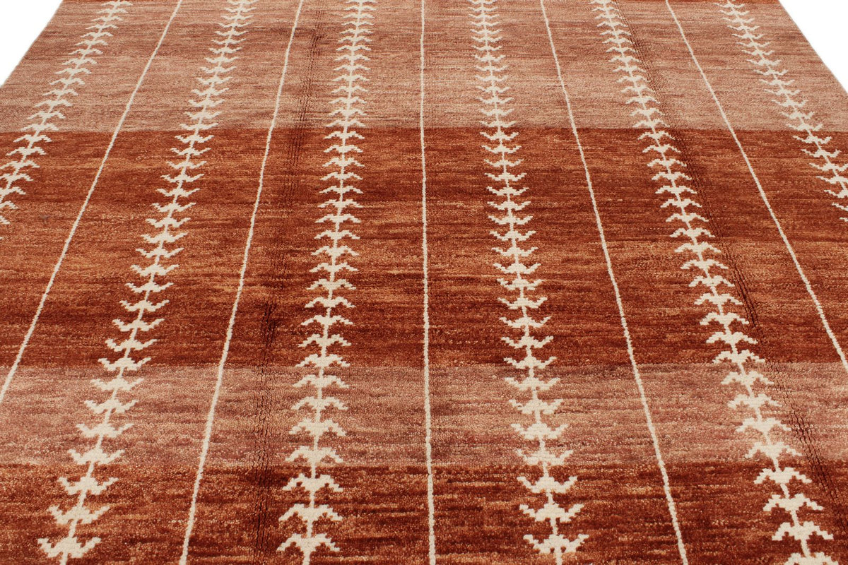 9x12 Rust and Ivory Turkish Tribal Rug