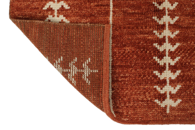 9x12 Rust and Ivory Turkish Tribal Rug