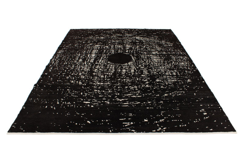 9x12 Black and Ivory Modern Contemporary Rug