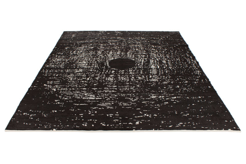 9x12 Black and Ivory Modern Contemporary Rug