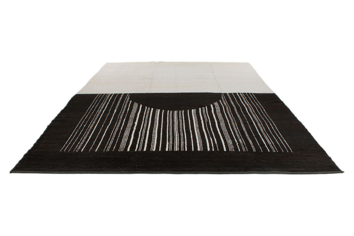 9x13 Black and Beige Modern Contemporary Rug