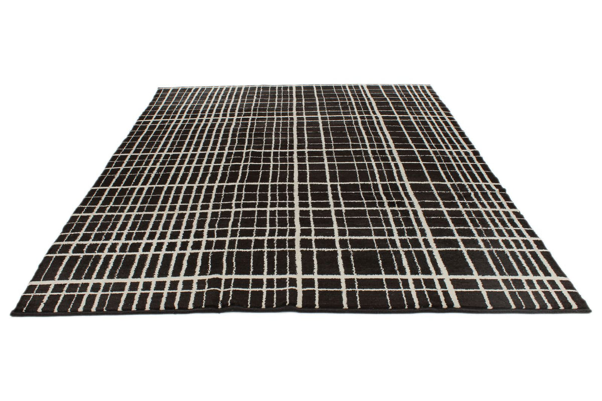 9x12 Black and Beige Modern Contemporary Rug
