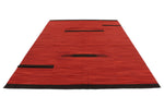 7x10 Red and Black Turkish Tribal Rug