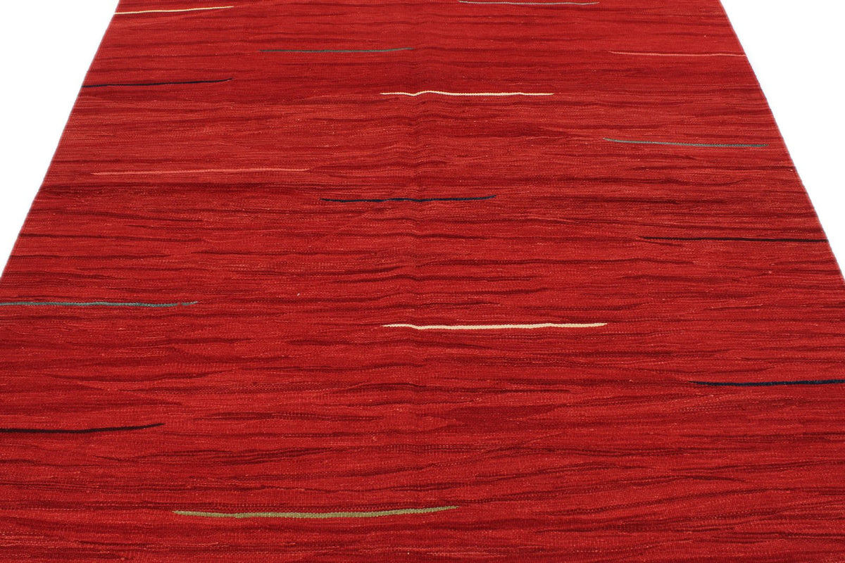 6x8 Red and Multicolor Turkish Tribal Rug
