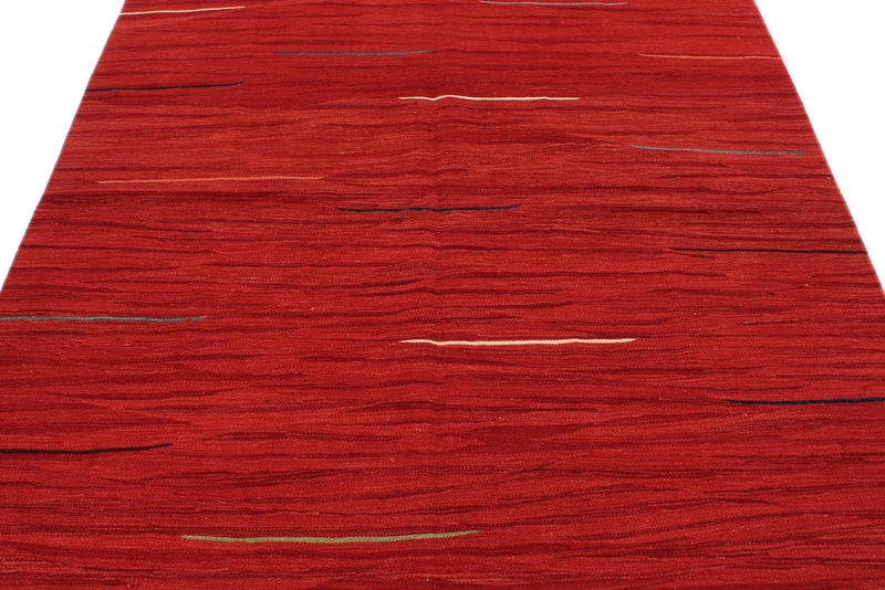 6x8 Red and Multicolor Turkish Tribal Rug