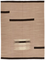 7x10 Gray and Black Turkish Tribal Rug