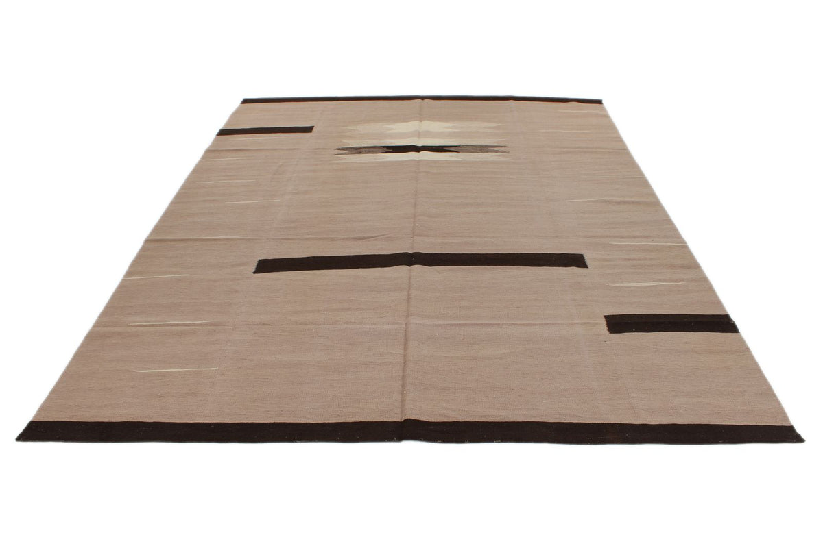 7x10 Gray and Black Turkish Tribal Rug