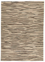 7x10 Beige and Multicolor Turkish Tribal Rug