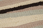 7x10 Beige and Multicolor Turkish Tribal Rug