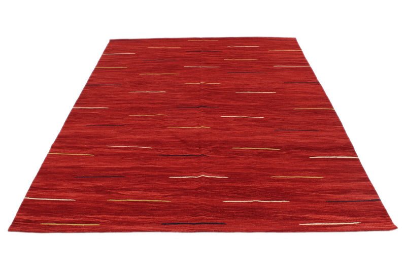 6x8 Red Turkish Tribal Rug