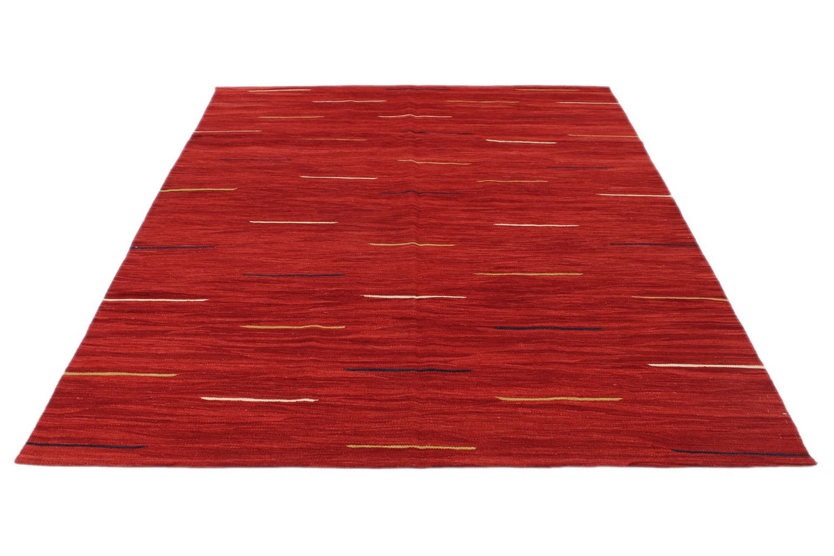 6x8 Red Turkish Tribal Rug