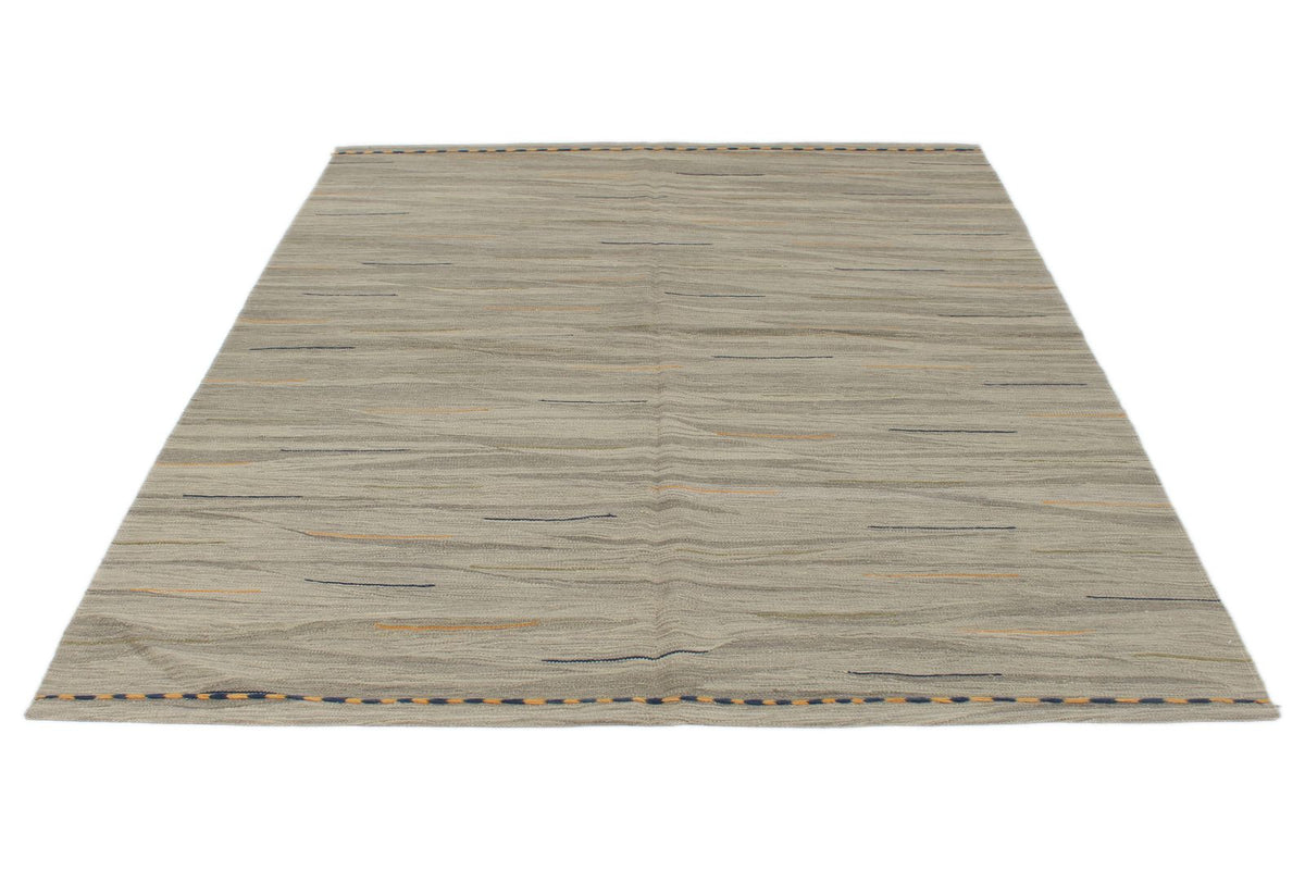 6x8 Gray Turkish Tribal Rug