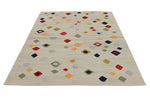 6x8 Gray and Multicolor Turkish Tribal Rug