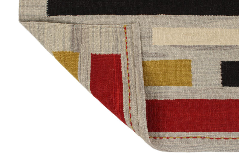 6x8 Gray and Multicolor Turkish Tribal Rug