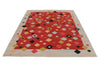 6x8 Red and Gray Turkish Tribal Rug