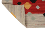 6x8 Red and Gray Turkish Tribal Rug