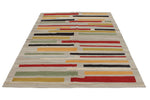 6x8 Gray and Multicolor Turkish Tribal Rug