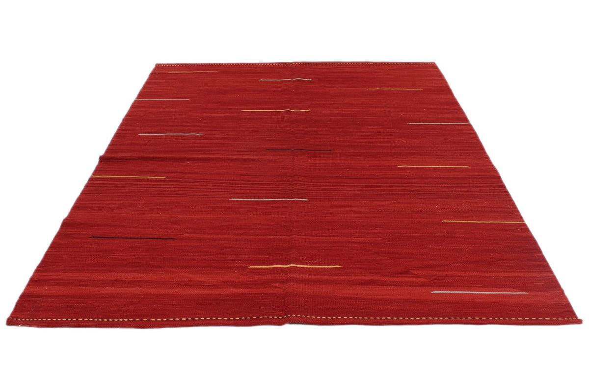 6x8 Red Turkish Tribal Rug