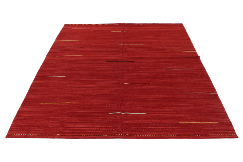 6x8 Red Turkish Tribal Rug