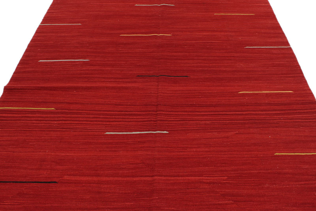 6x8 Red Turkish Tribal Rug