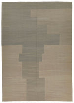 7x10 Gray and Brown Turkish Tribal Rug