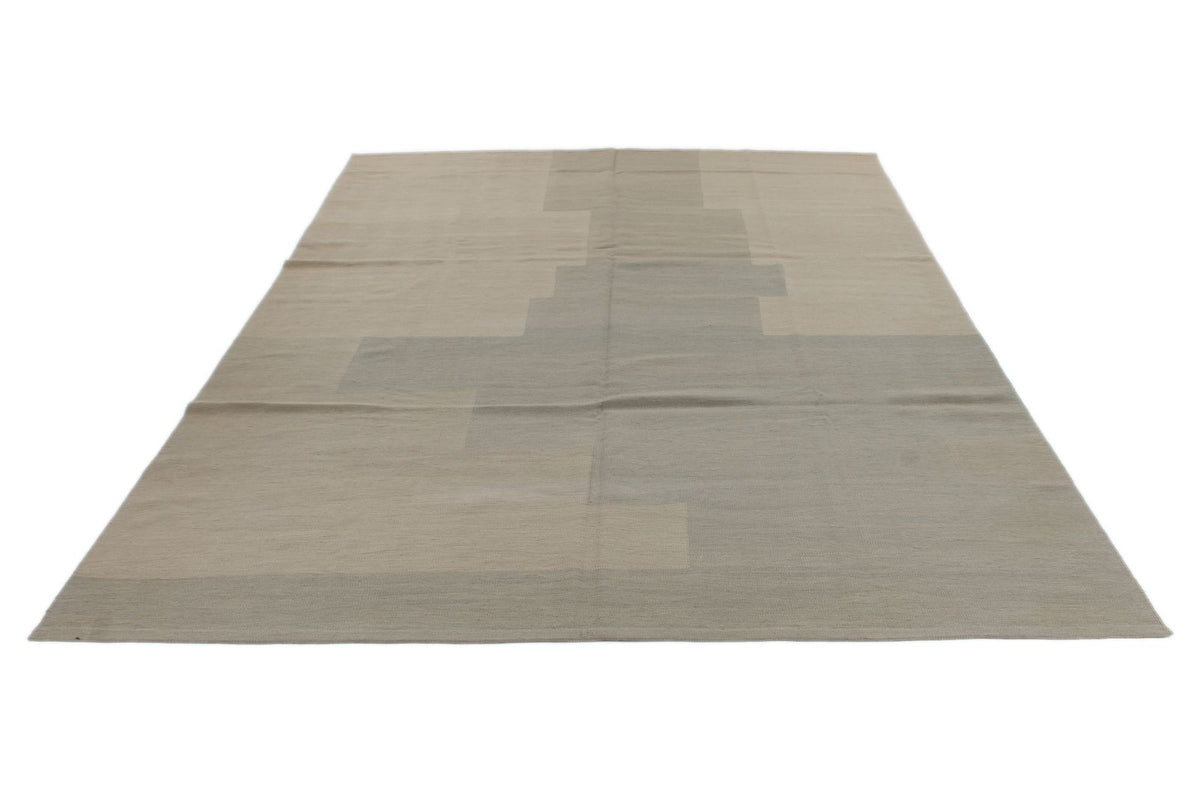 7x10 Gray and Brown Turkish Tribal Rug