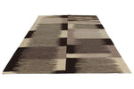 7x11 Black and White Turkish Tribal Rug