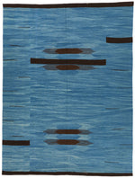 8x10 Blue and Brown Turkish Tribal Rug