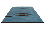 8x10 Blue and Brown Turkish Tribal Rug