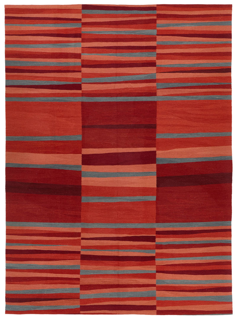 7x10 Red and Multicolor Turkish Tribal Rug