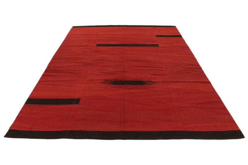 7x10 Red and Black Turkish Tribal Rug