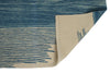 7x11 Blue and Ivory Turkish Tribal Rug