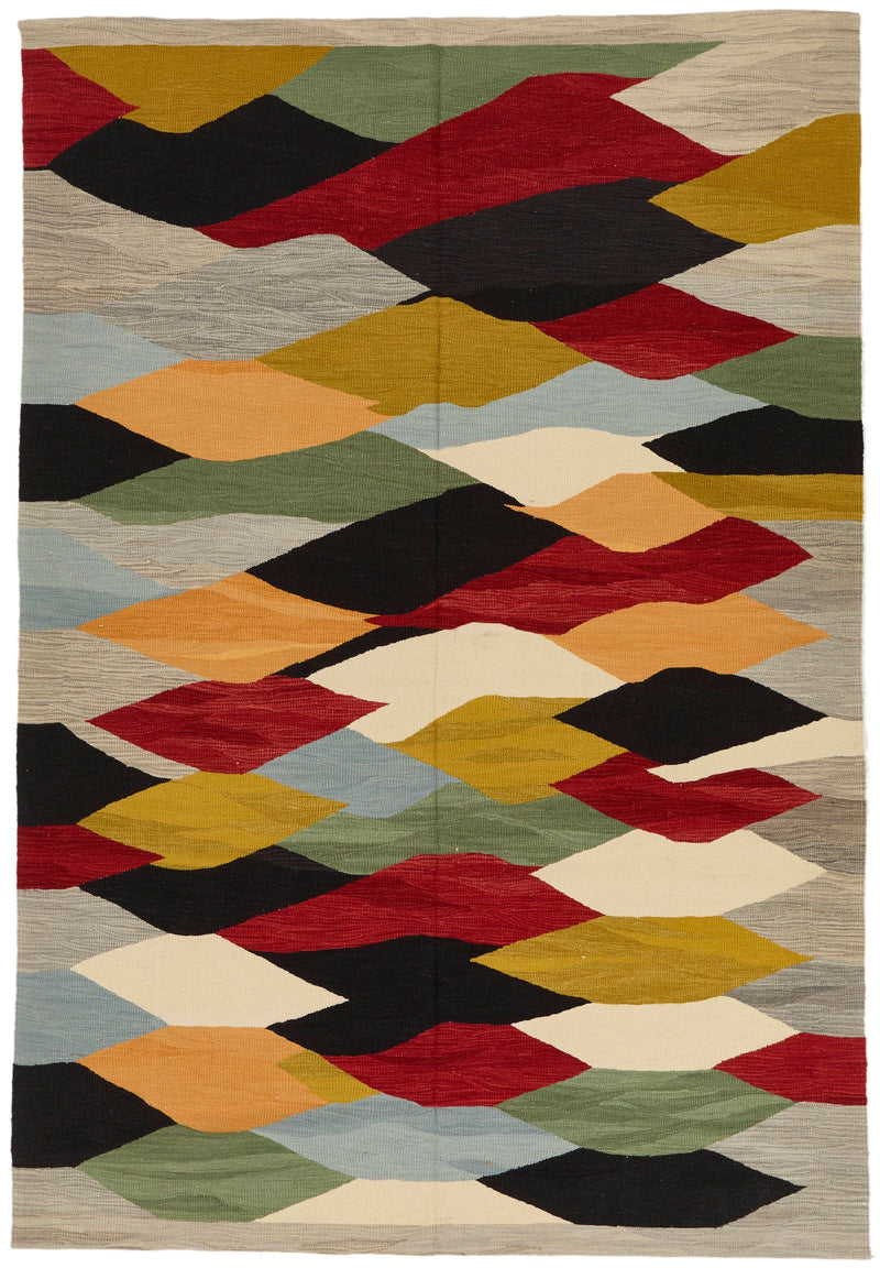 7x10 Multicolor Turkish Tribal Rug