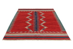 6x8 Red and Multicolor Turkish Tribal Rug