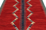 6x8 Red and Multicolor Turkish Tribal Rug