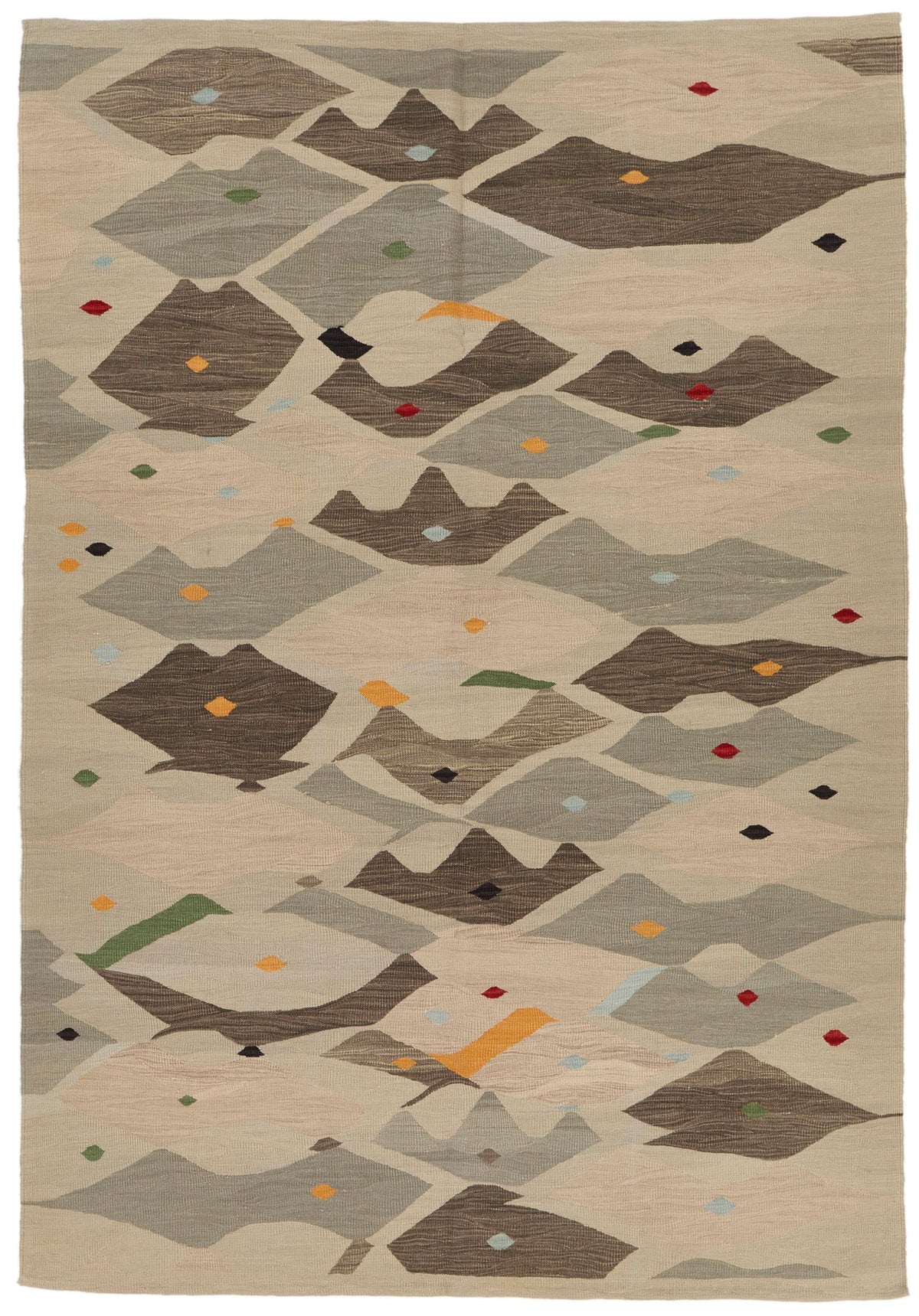 6x10 Gray Turkish Tribal Rug