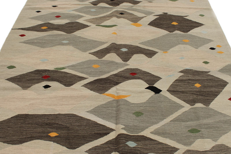 6x10 Gray Turkish Tribal Rug