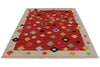 6x8 Red and Ivory Turkish Tribal Rug