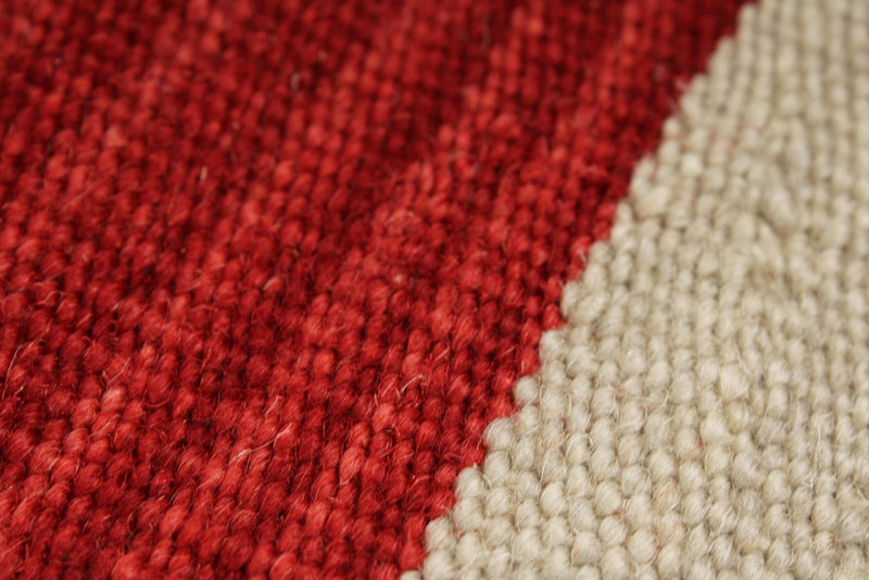 6x8 Red and Ivory Turkish Tribal Rug