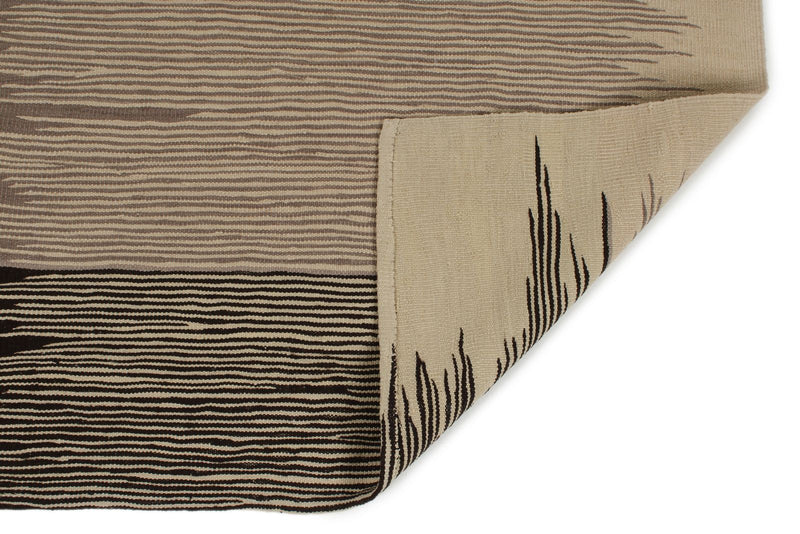 7x10 Black and Ivory Turkish Tribal Rug