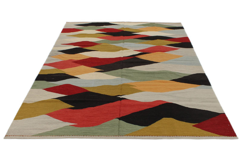 7x10 Multicolor Turkish Tribal Rug