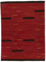 7x10 Red and Black Turkish Tribal Rug